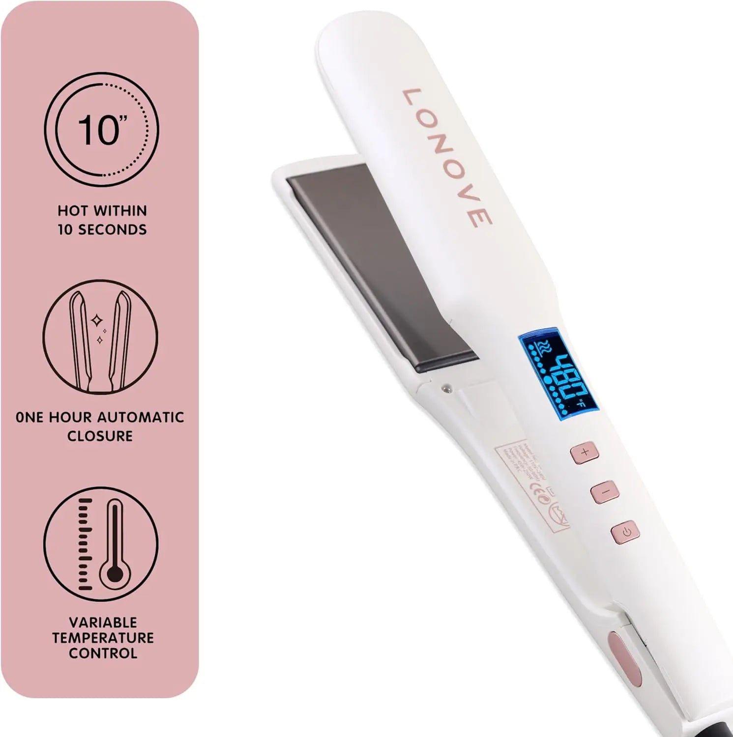 TITANIUM HAIR STRAIGHTENER FOR THICK, FRIZZY & CURLY HAIRS Lonove
