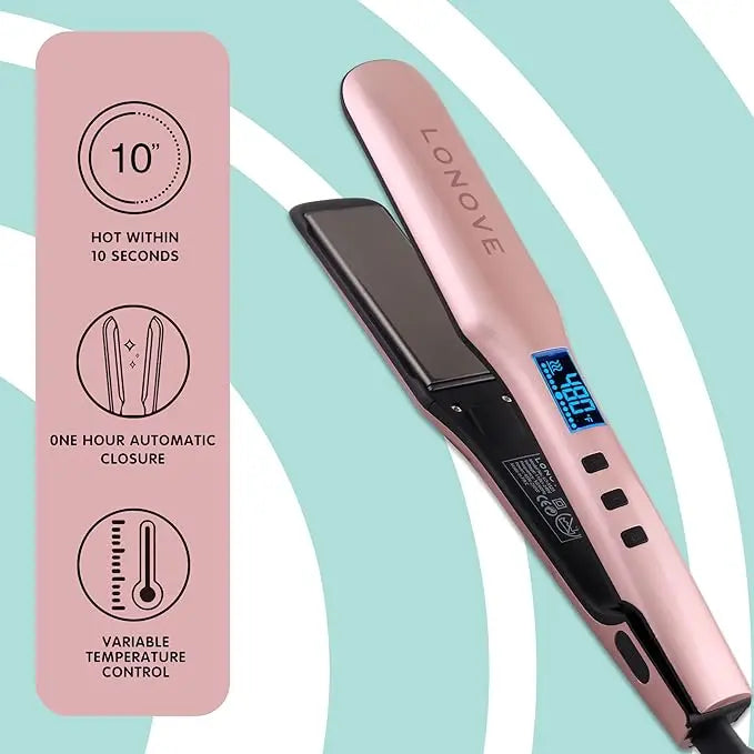 TITANIUM HAIR STRAIGHTENER FOR THICK, FRIZZY & CURLY HAIRS Lonove