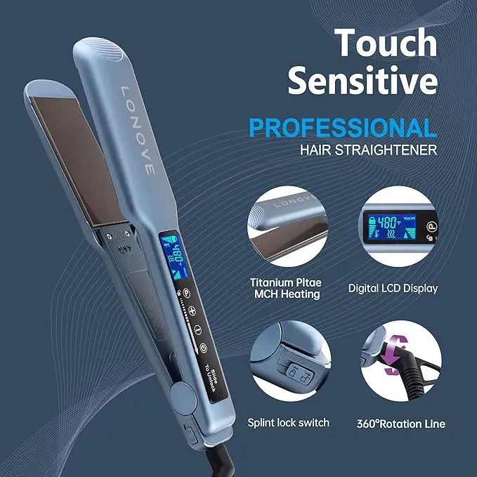 TITANIUM HAIR STRAIGHTENER FOR THICK, FRIZZY & CURLY HAIRS Lonove