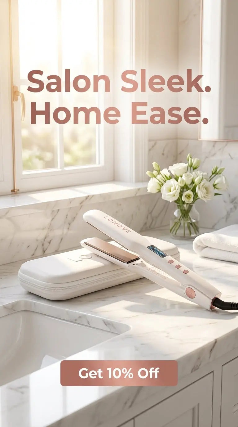 TITANIUM HAIR STRAIGHTENER FOR THICK, FRIZZY & CURLY HAIRS Lonove