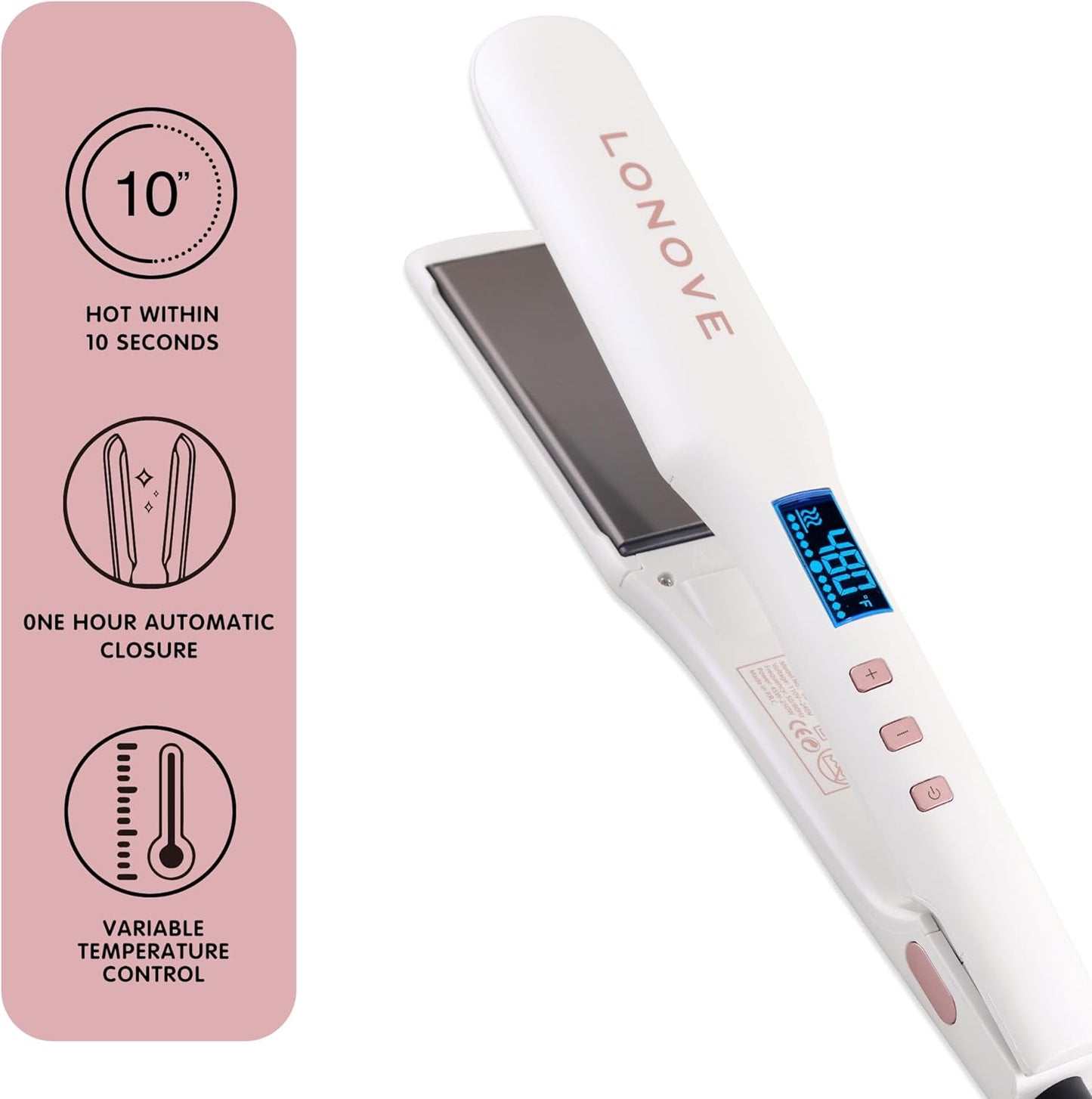 Titanium Wide Plate Hair Straighteners for Thick Hair - Professional Flat Iron Hair Straightener for Women